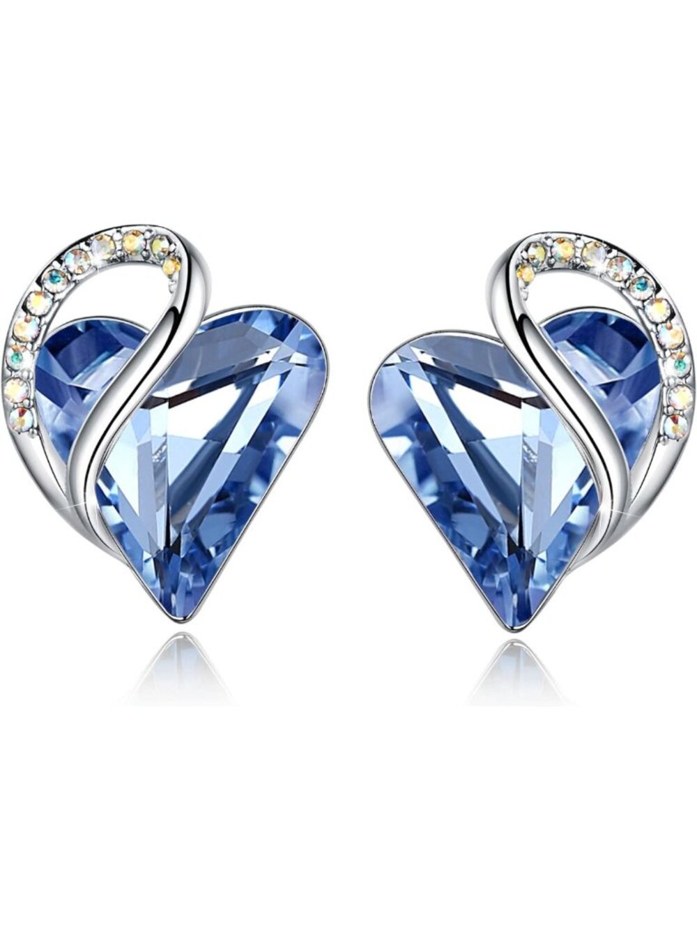 Infinity Love Heart Stud Earrings - Birthstone & Healing Stone Gifts for Her